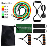 17Pcs Resistance Bands Set Expander Exercise Fitness Rubber Band Stretch Training Home Gyms Workout